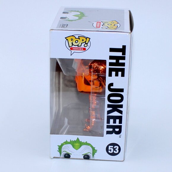 Funko POP! Heroes The Joker Orange Chrome DC Batman Arkham Asylum Figure - Picture 2 of 4